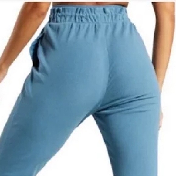Gymshark Studio Pants Teal Ribbed Joggers Size S High Rise GLJG3691 Gym Lounge - Picture 5 of 15